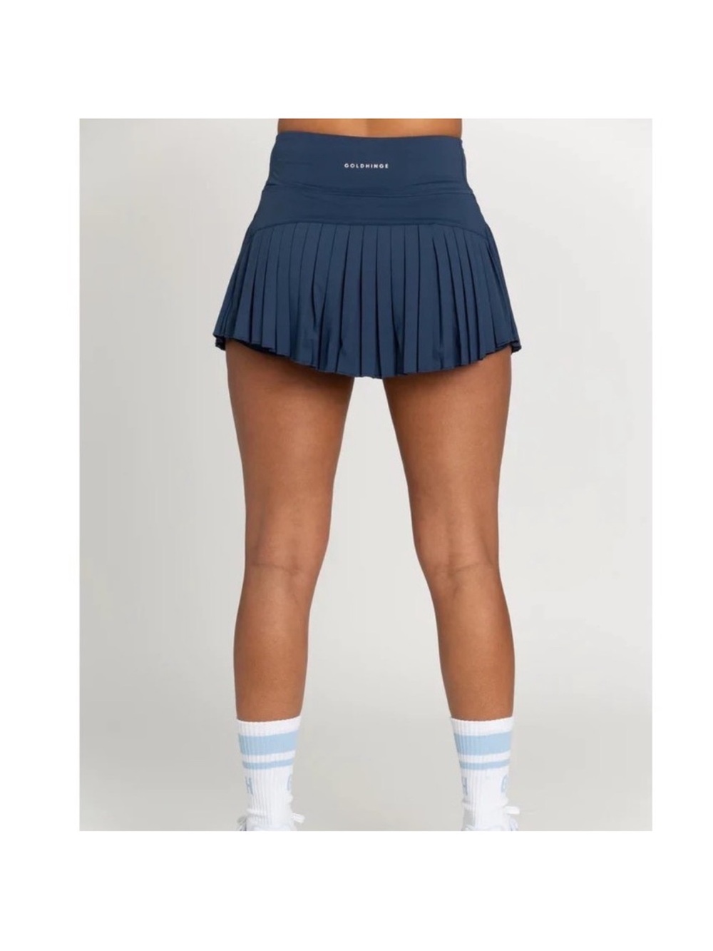 Goldhinge Navy Blue Pleated Tennis Skirt Athletic Skort High Waisted S